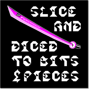 Slice And Diced To Bits And Pieces, v. Code Pink Wht Text Posters and Art